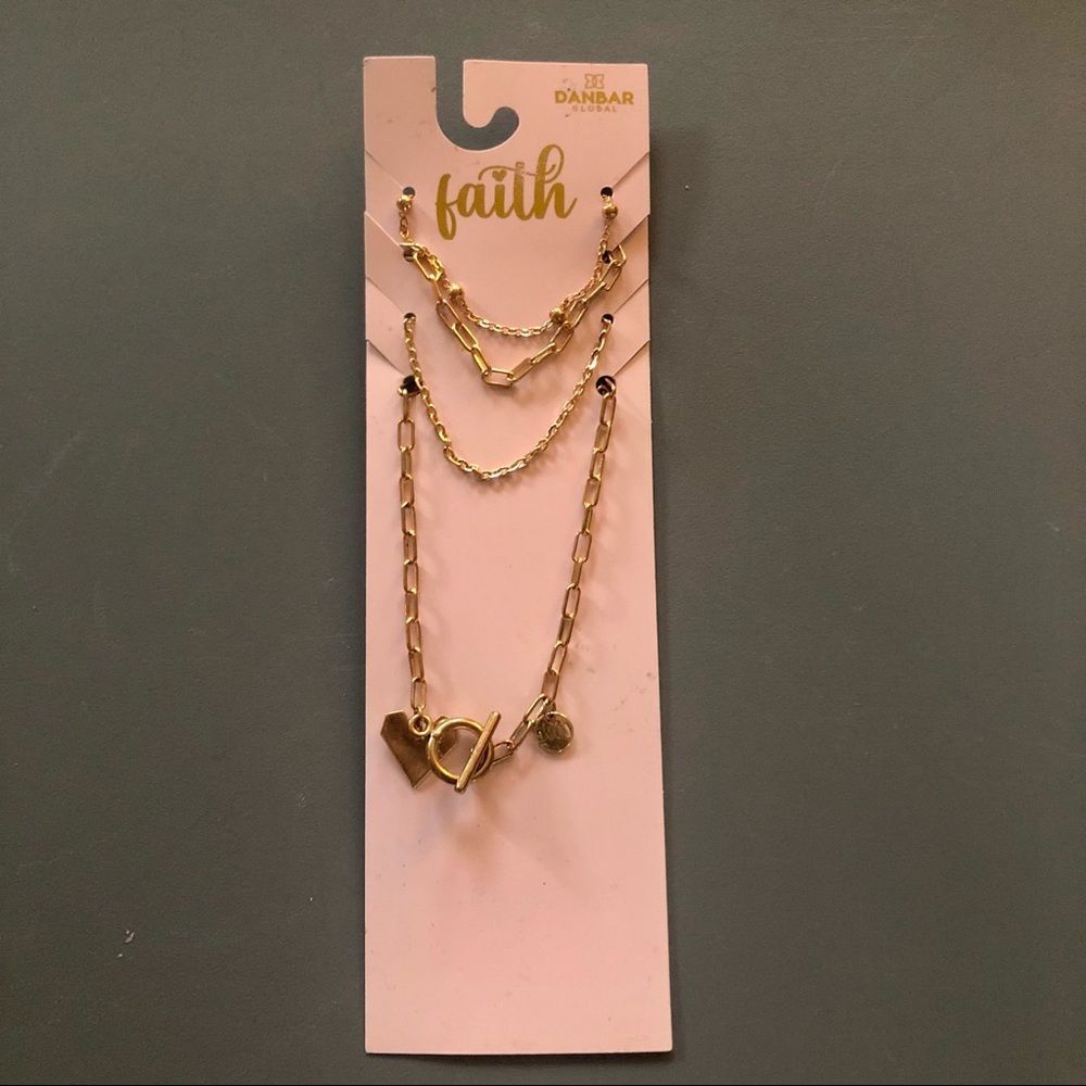 Danbar Global Faith Girl’s Gold Necklace and 3 Bracelets Set NWT